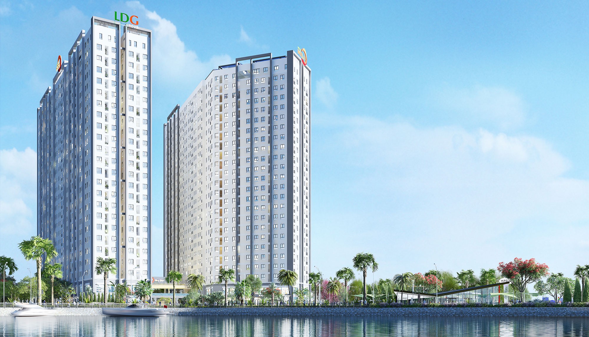 Phối cảnh tổng thể dự án căn hộ Saigon Intela ven sông