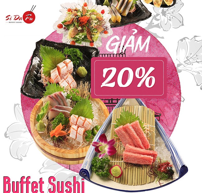 Tổng hợp các món sushi và sashimi tươi ngon tại nhà hàng Si Da Fu