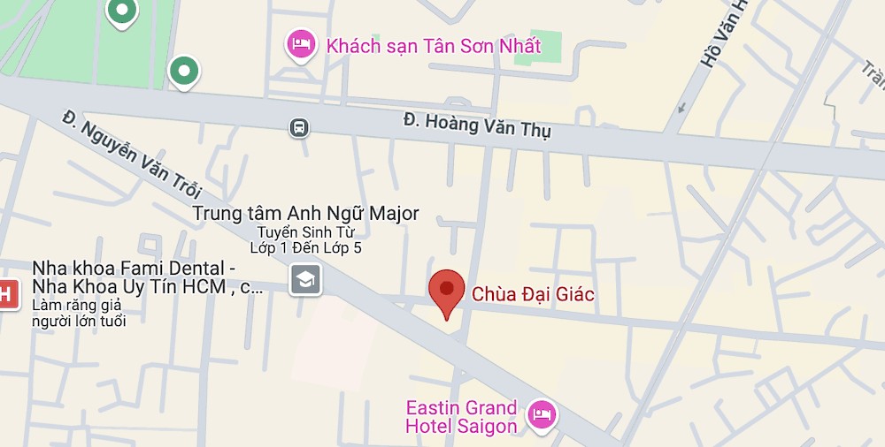 Chùa Đại Giác tọa lạc trên mặt đường Nguyễn Văn Trỗi