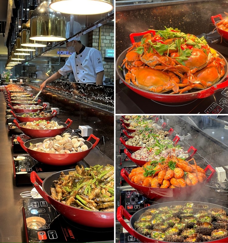 Thực đơn buffet hải sản D’Maris đa dạng với hơn 200 món ăn