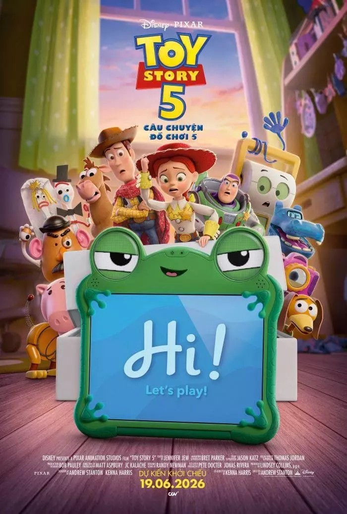 Lịch Chiếu và Giá Vé Lotte Cinema Phú Thọ Mới Nhất 2026 11 Poster hoạt hình Toy Story 5 với các nhân vật quen thuộc
