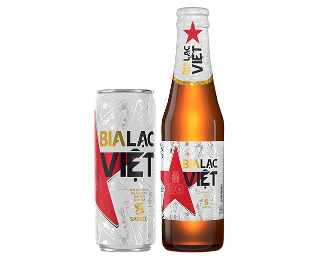 Khám phá Các Sản Phẩm Bia Sabeco: Hành Trình Hương Vị Di Sản Việt Vươn Tầm 6 Bia Lạc Việt với thiết kế chai màu đỏ và xanh lá, tượng trưng cho văn hóa Việt