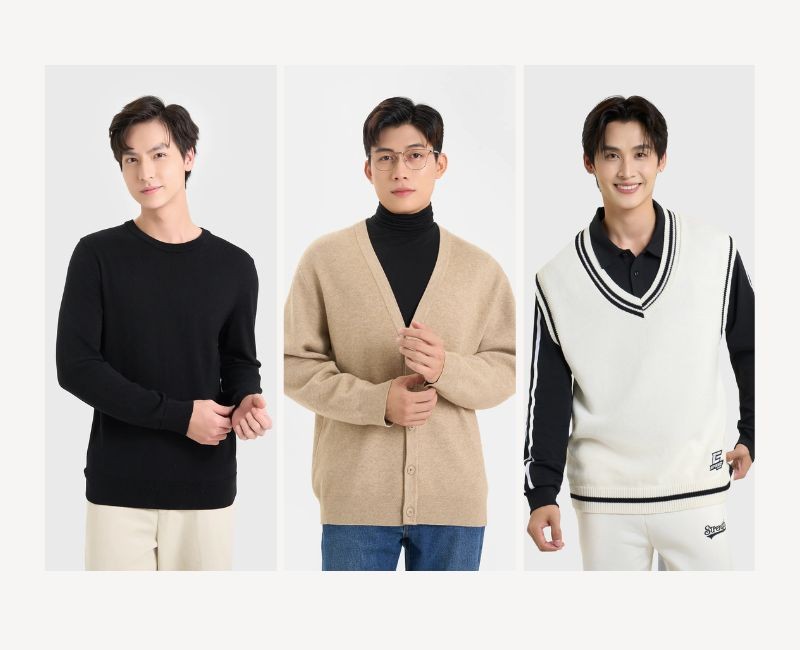 Top 15 Shop Áo Len Nam TPHCM Đẹp, Chất Lượng Nhất 1 Áo len nam Canifa với thiết kế đa dạng, chất liệu cao cấp