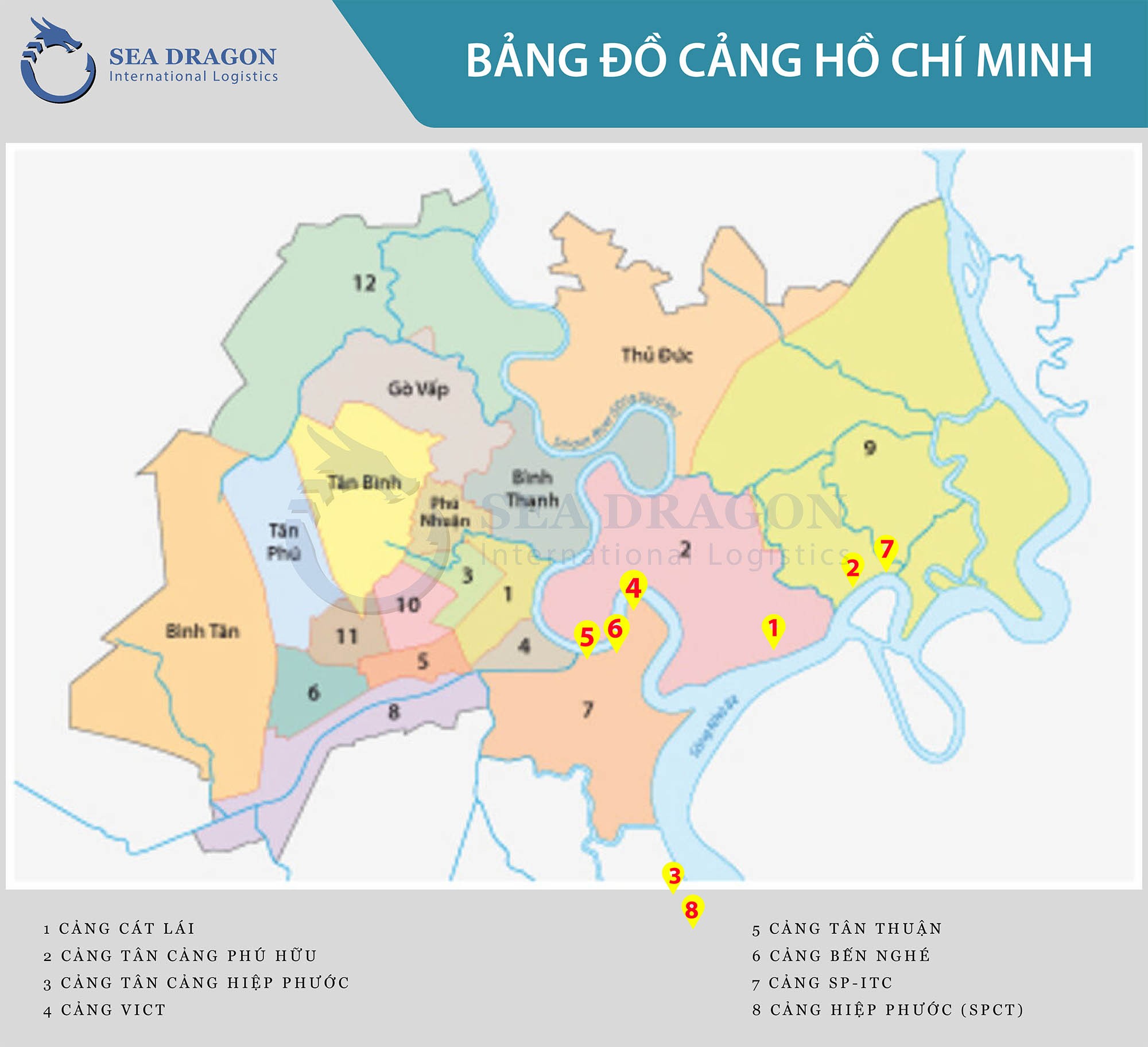 Danh Sách Các Cảng Biển Quan Trọng Tại Thành Phố Hồ Chí Minh 13 Bản đồ khu vực Cảng Cát Lái, trung tâm trung chuyển container lớn nhất Việt Nam