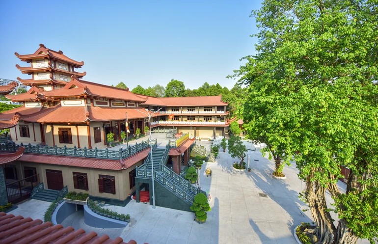 Toàn cảnh chùa Phổ Quang tại quận Tân Bình, TP.HCM sau khi được tái thiết khang trang