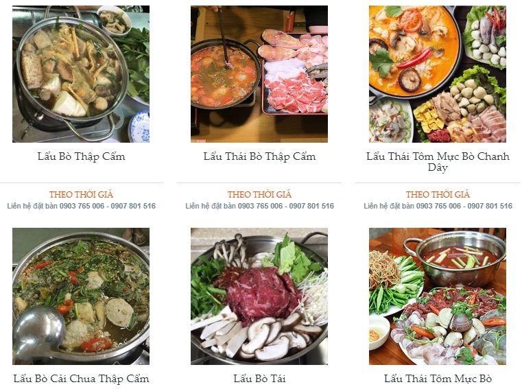 Lẩu Bò Hoàng Thu: Hương Vị Lẩu Bò Truyền Thống Hơn 30 Năm Tại Sài Gòn 6 Menu đa dạng các món lẩu tại Lẩu bò Hoàng Thu