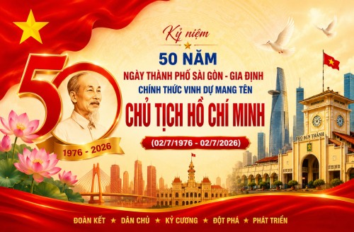 Hình ảnh kỷ niệm 50 năm Ngày Thành phố Sài Gòn - Gia Định chính thức mang tên Chủ tịch Hồ Chí Minh